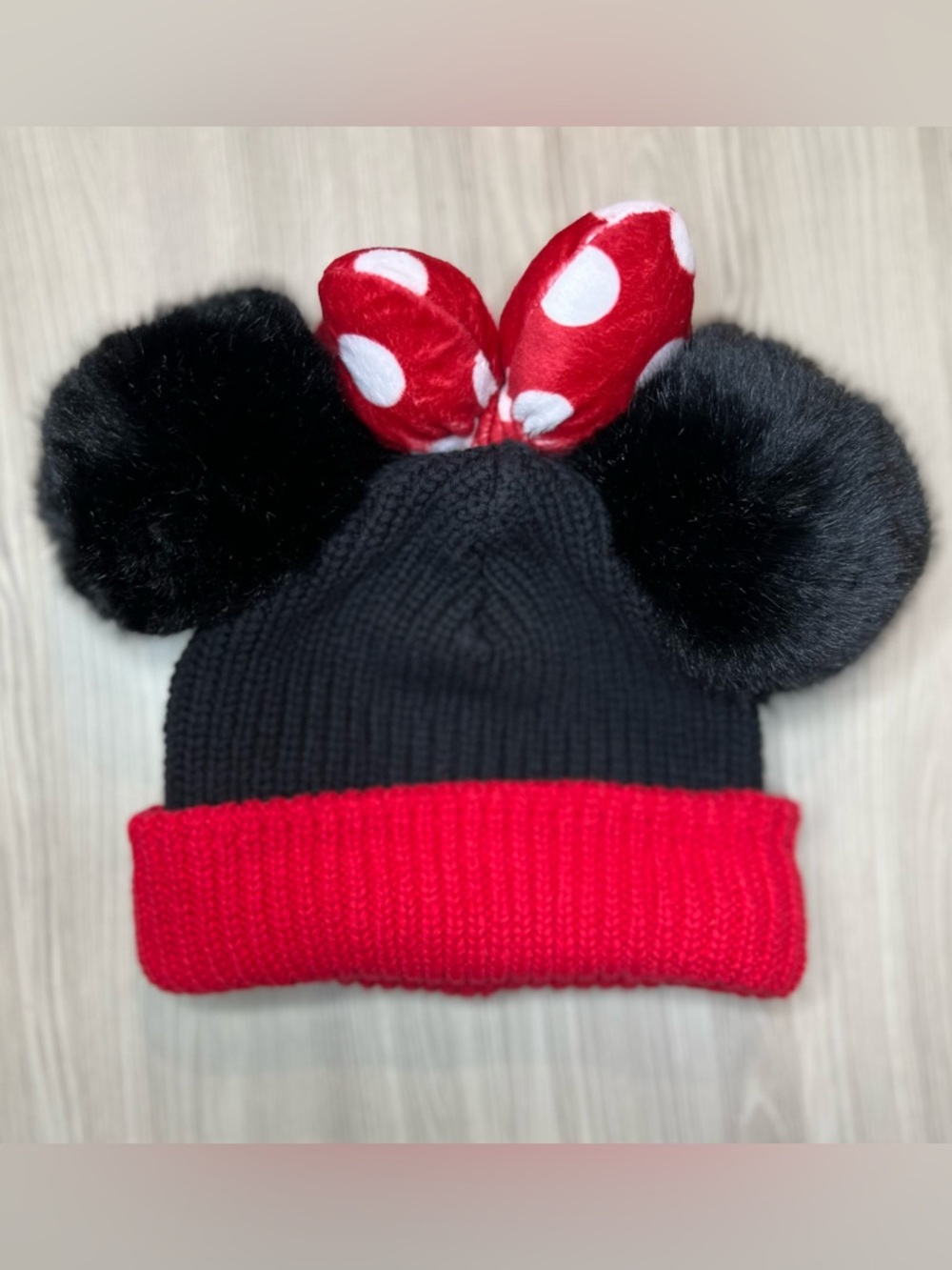 Disney x Love Your Melon Minnie Mouse Beanie Hat - Removable Pom Ears & Bow